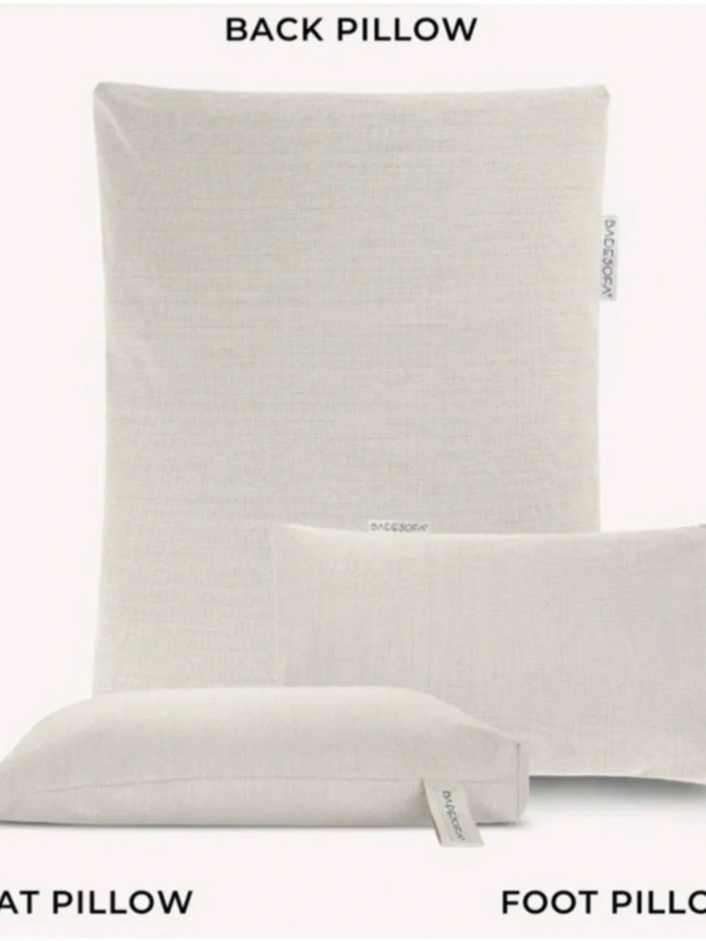 Back, Seat & Foot Pillow Set- Ivory Home Bedding (Brand: )